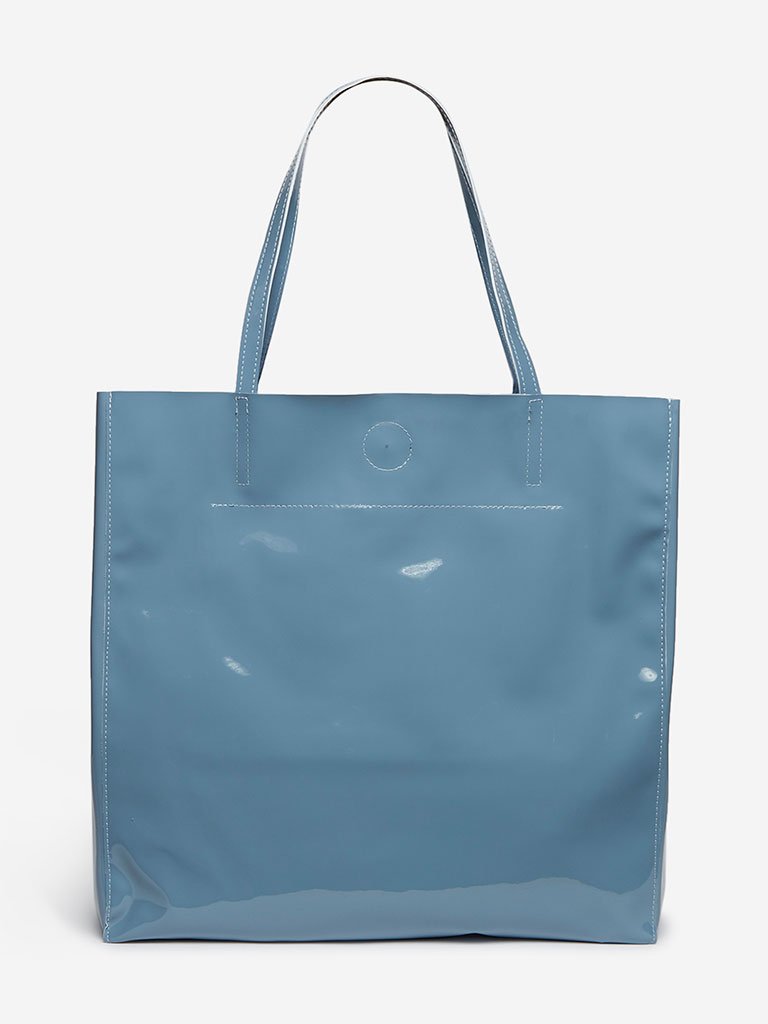 LOV Blue Glossy Tote Bag