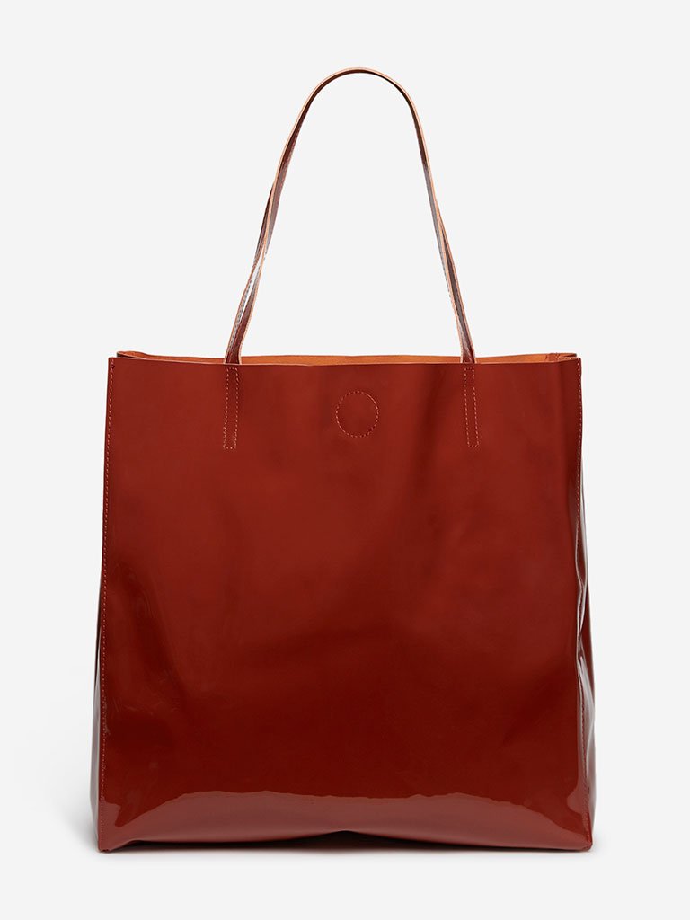 LOV Rust Glossy Tote Bag