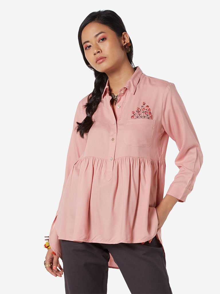 Bombay Paisley Pink High-Low Tunic
