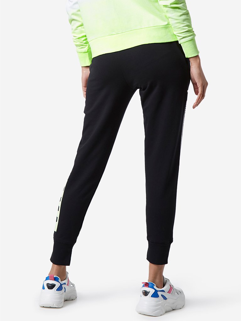 Studiofit Black Text Print Joggers