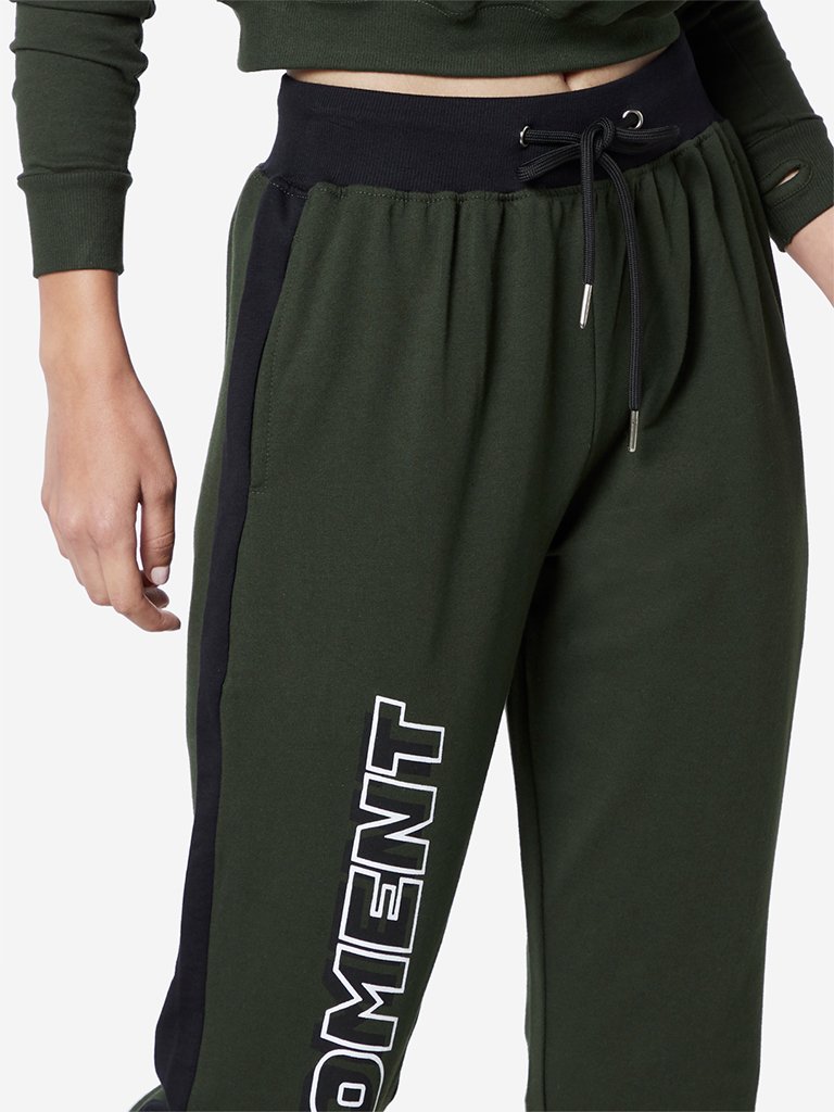 Studiofit Olive Text Design Joggers