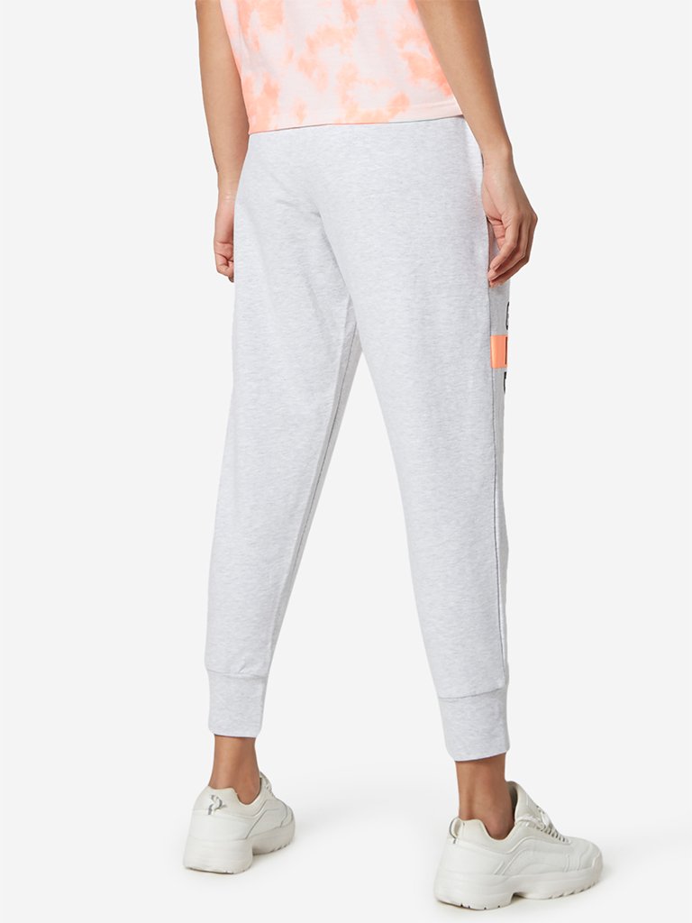 Studiofit Light Grey Text Pattern Joggers