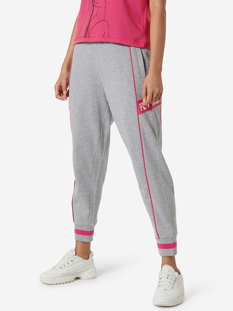 Studiofit Grey Typographic Pattern Joggers