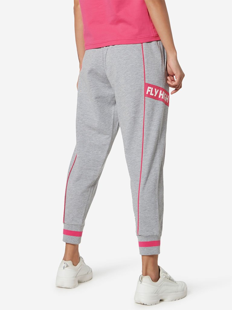 Studiofit Grey Typographic Pattern Joggers
