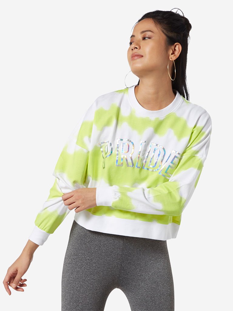 Studiofit White Text Print Crewneck T-Shirt