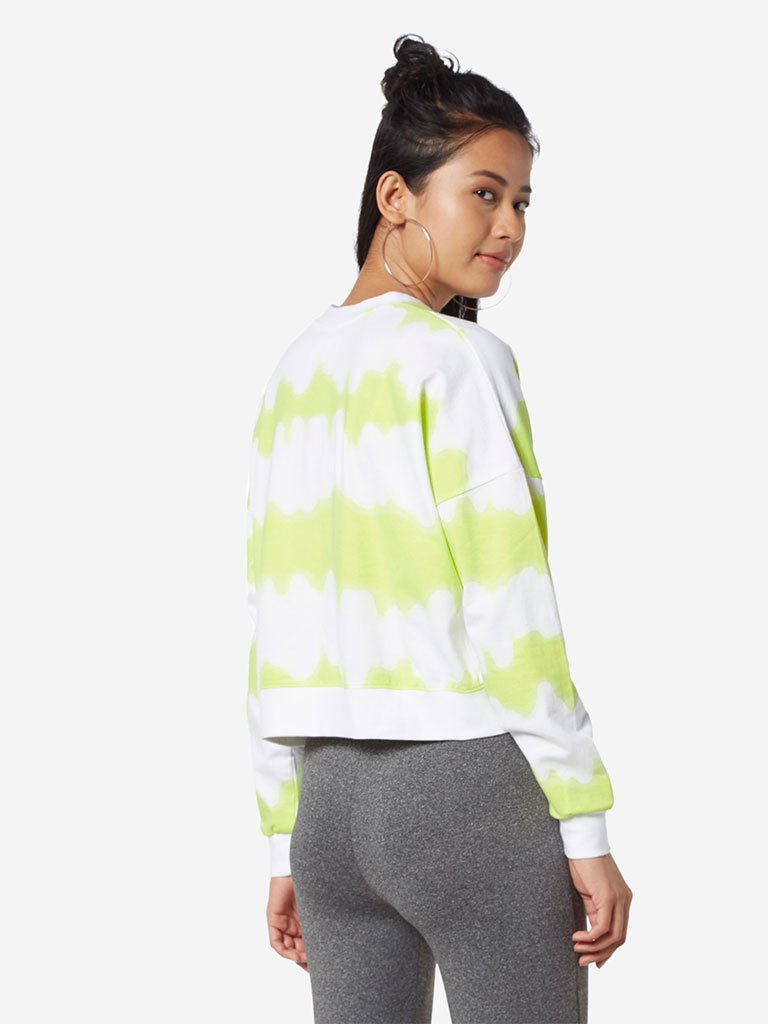 Studiofit White Text Print Crewneck T-Shirt