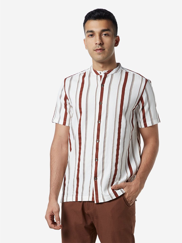 ETA Off White Striped Resort Fit Shirt