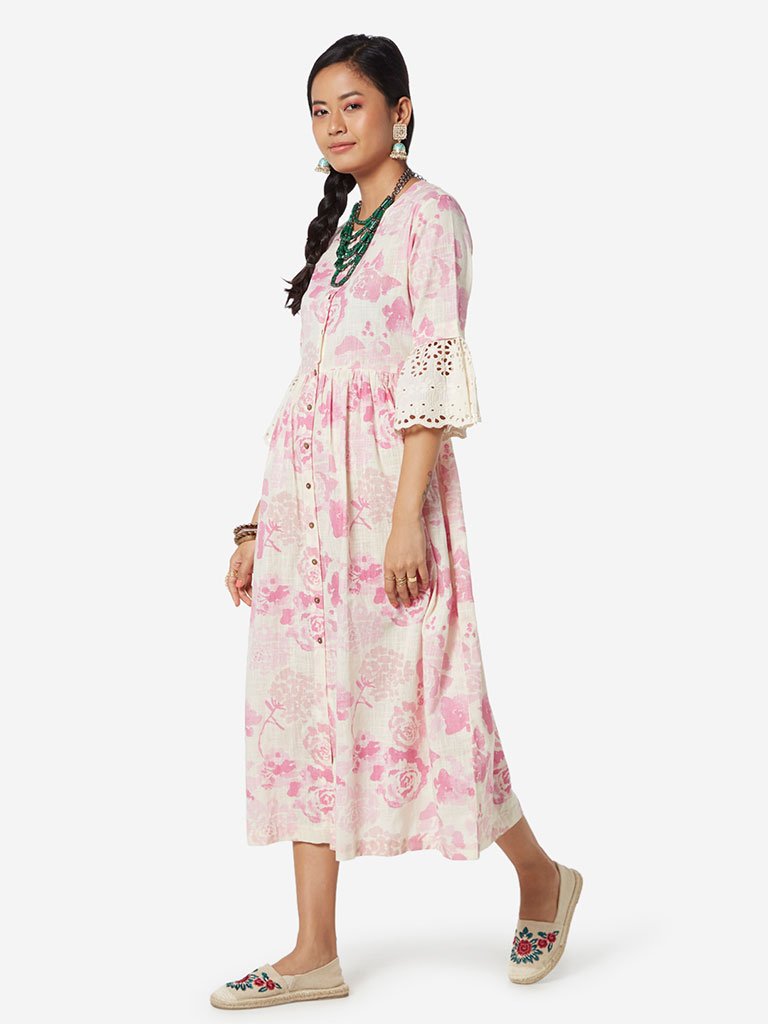 Bombay Paisley Light Pink Fit-And-Flare Dress