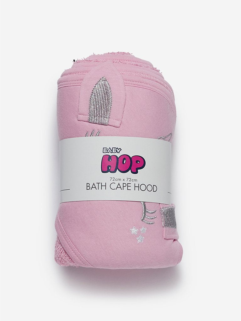 Baby HOP Pink Unicorn Pattern Hooded Towel