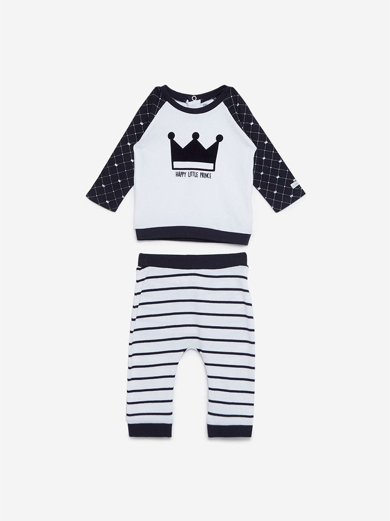 Baby HOP Navy T-Shirt And Capris Set