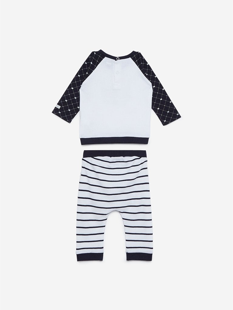 Baby HOP Navy T-Shirt And Capris Set