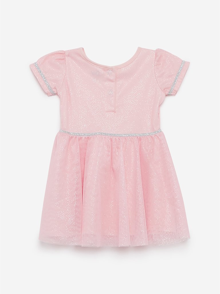 Baby HOP Light Pink Glitter Detailed Amy Dress