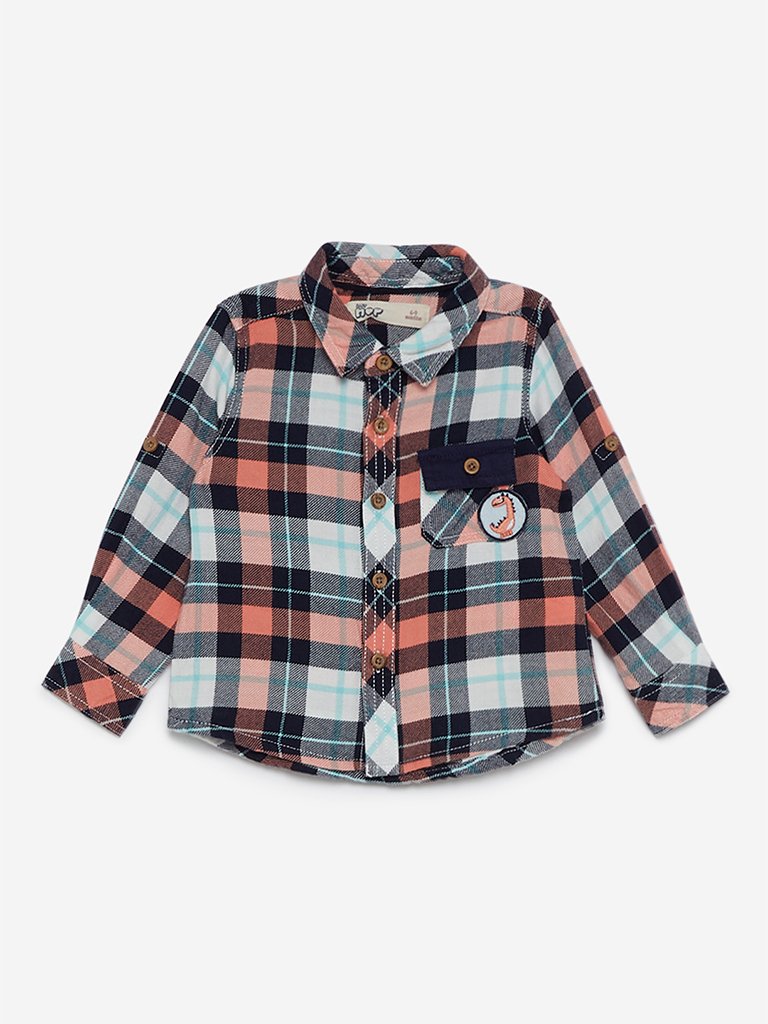 Baby HOP Multicolour Checked Cotton Shirt