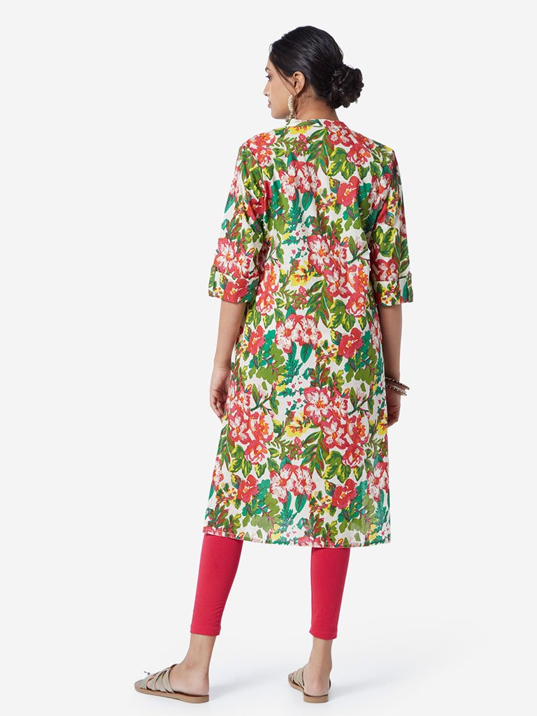 Utsa Multicolour Floral Straight Kurta