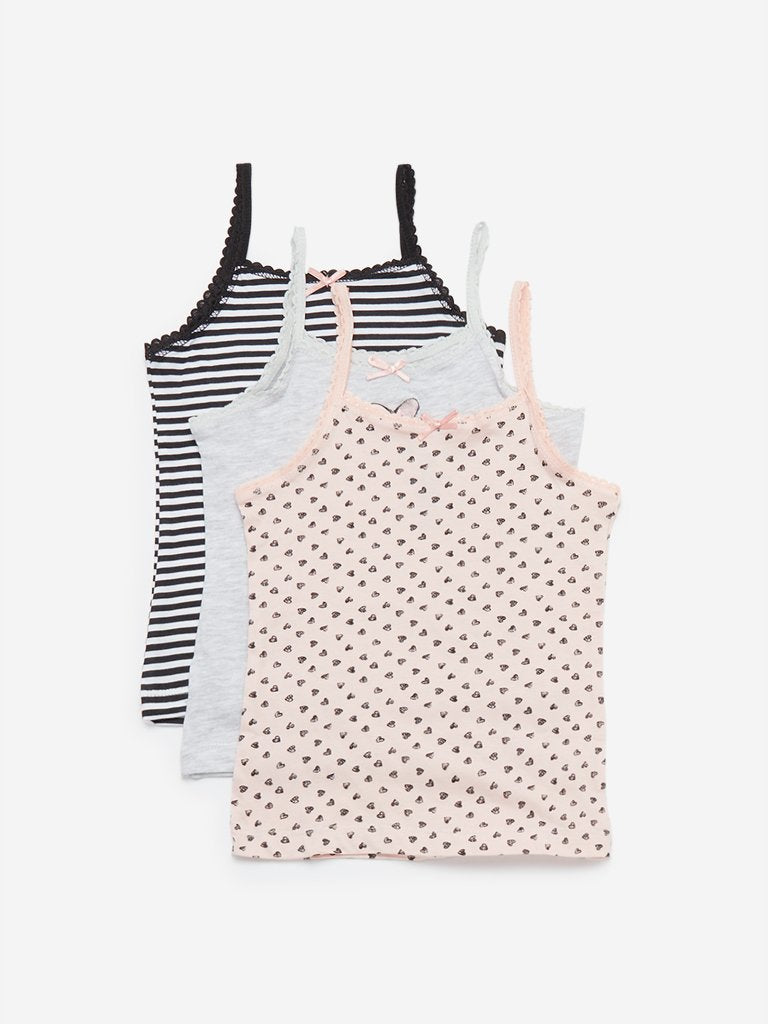 Y&F Kids Multicolour Camisoles Pack Of Three