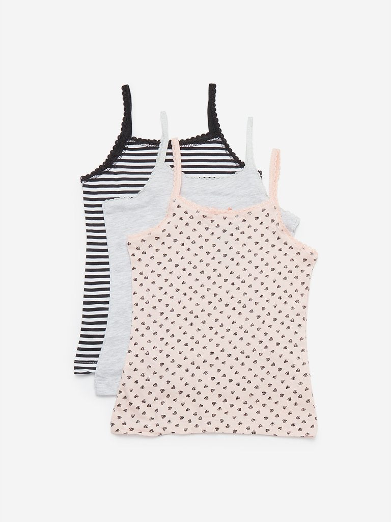 Y&F Kids Multicolour Camisoles Pack Of Three