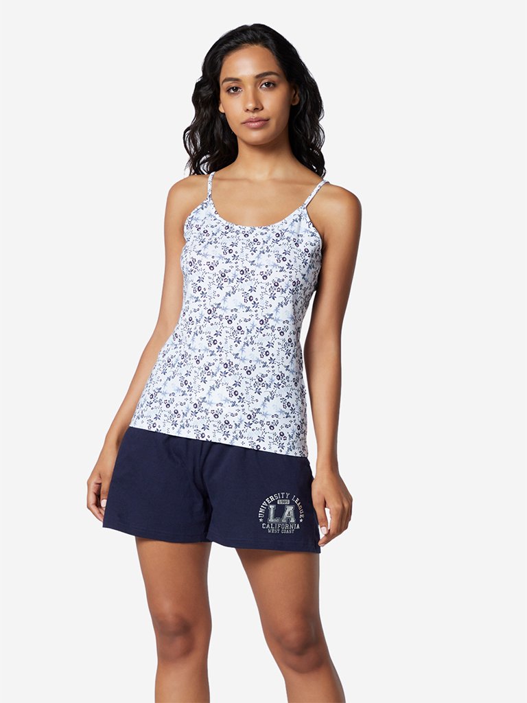Wunderlove Navy Printed Camisole Set Of Two
