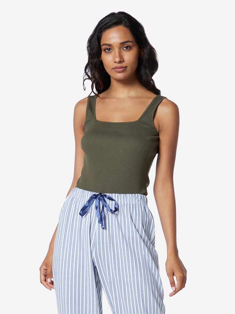 Wunderlove Olive Ribbed Vest