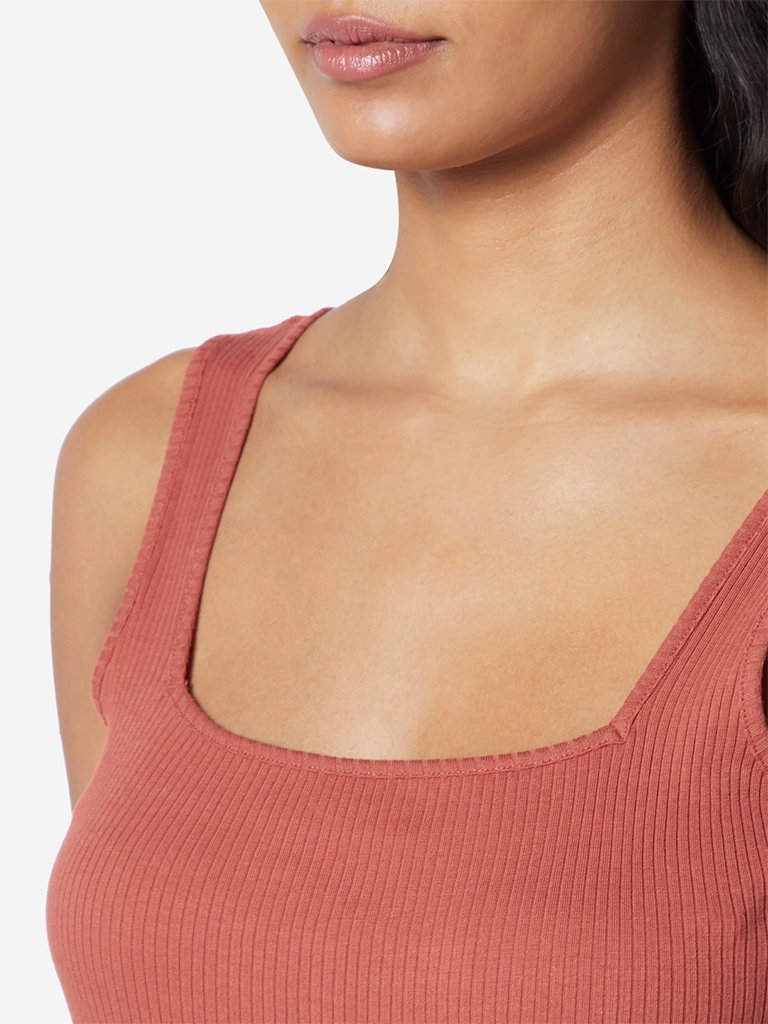 Wunderlove Rust Ribbed Vest