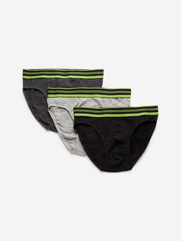 WES Lounge Grey Hydro Cool Briefs Pack Of Three
