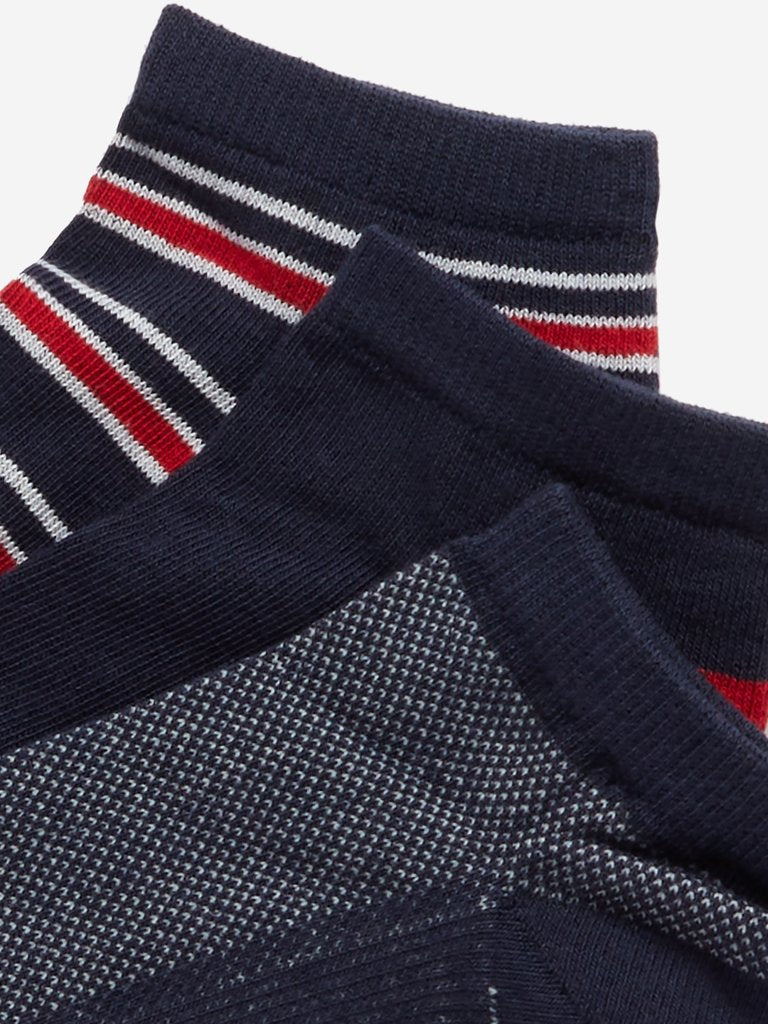 WES Lounge Navy Printed Socks Pack Of Three