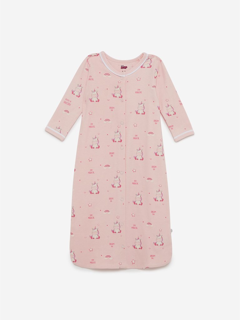 Baby HOP Pink Unicorn Print Sleep Suit