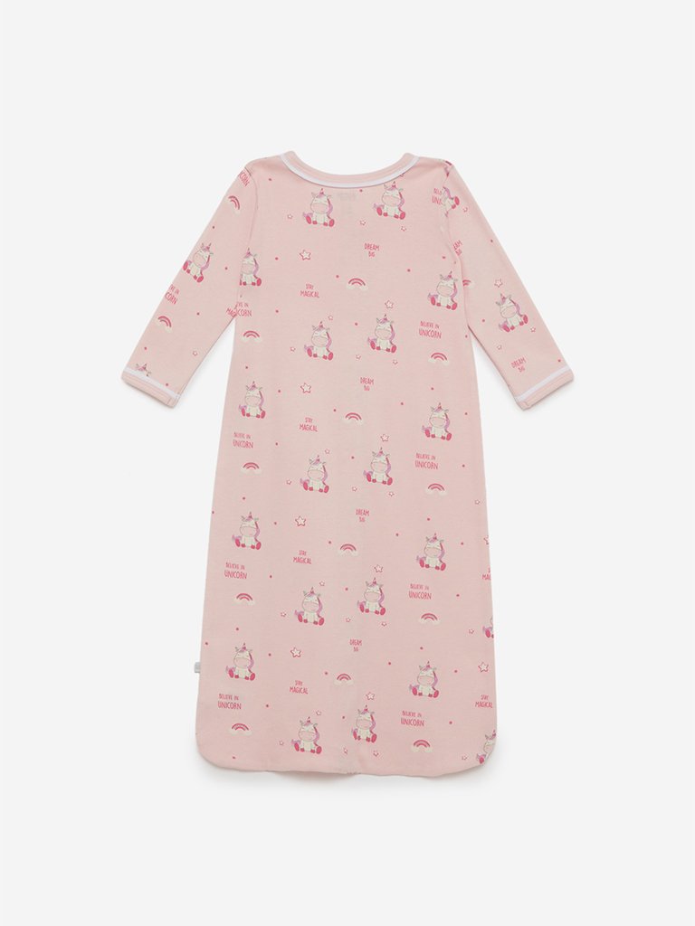 Baby HOP Pink Unicorn Print Sleep Suit