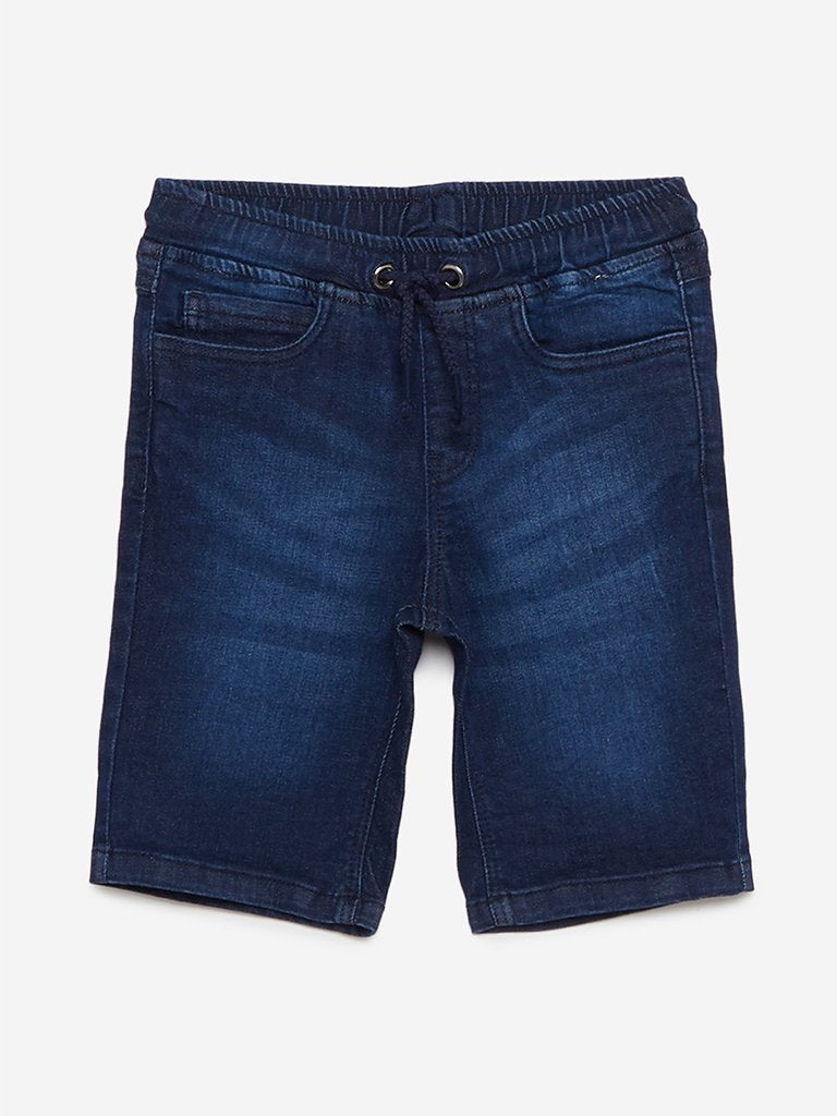 HOP Kids Dark Blue Denim Spencer Shorts