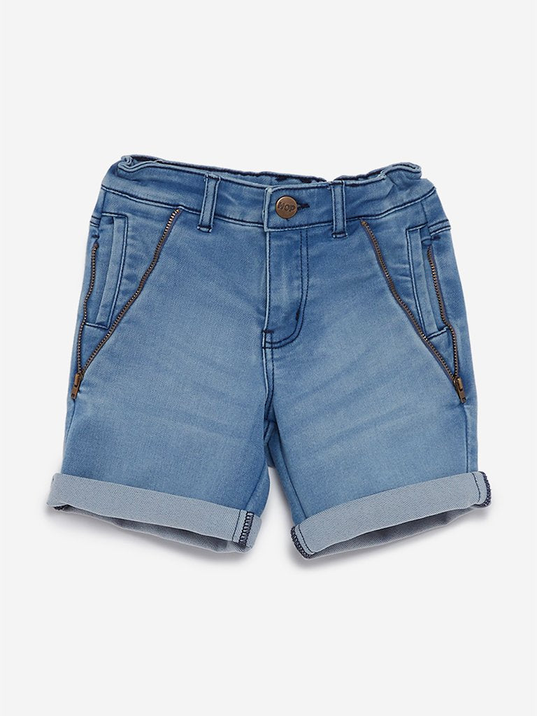 HOP Kids Blue Zippered Wayne Shorts