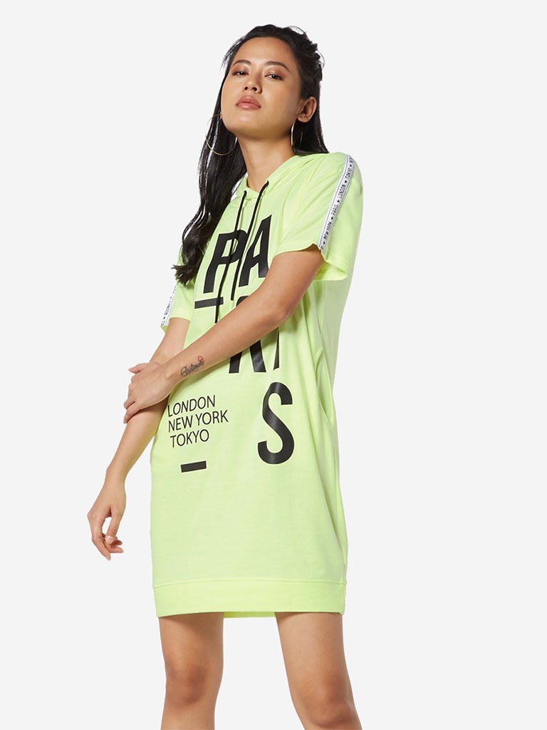 Studiofit Neon Green Hooded Dress