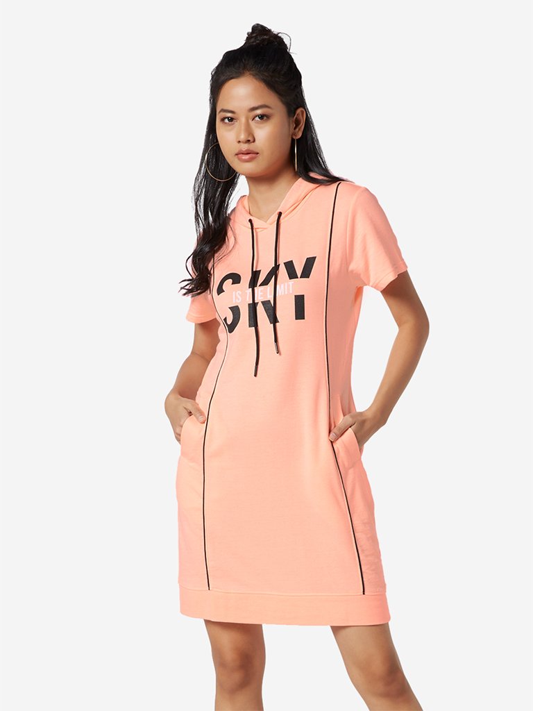 Studiofit Neon Orange Hooded Dress