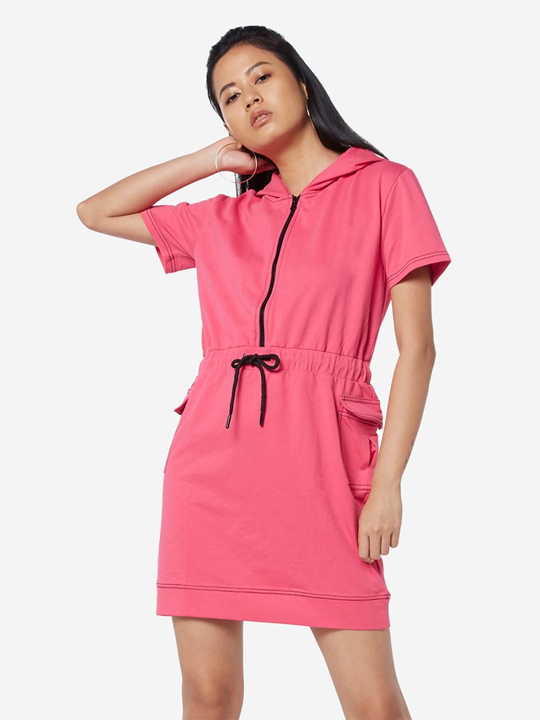 Studiofit Pink Hooded Dress