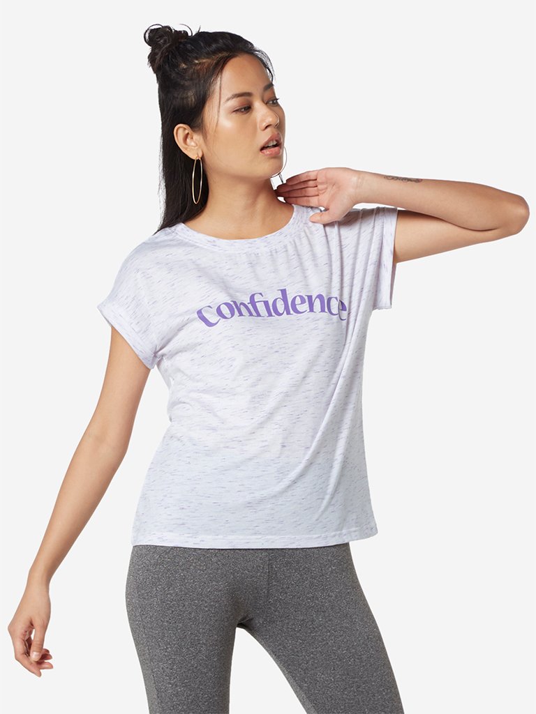 Studiofit Lavender Melange Crewneck T-Shirt