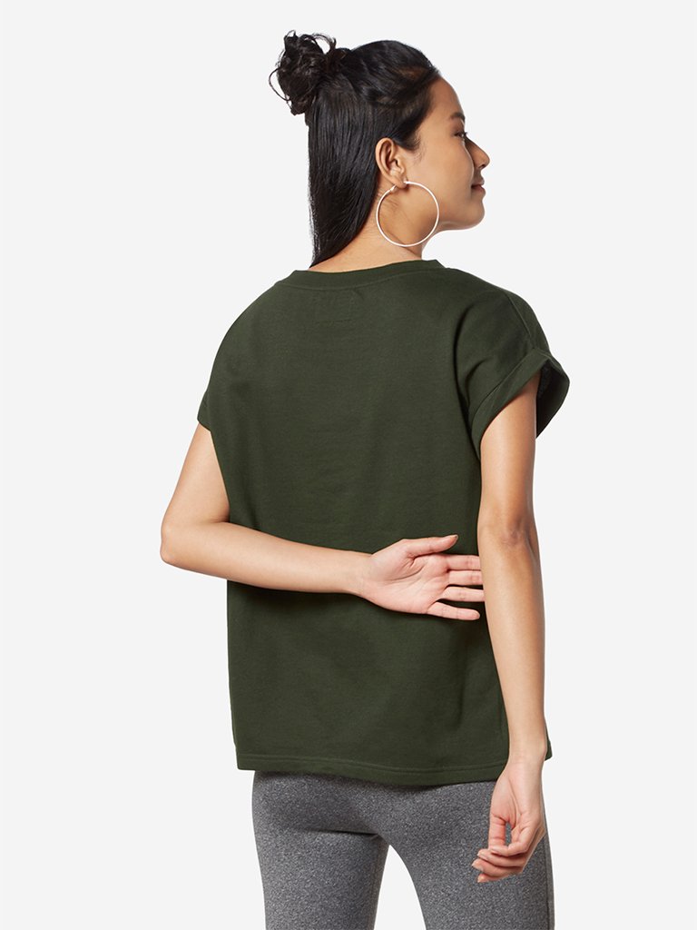 Studiofit Olive Velveteen T-Shirt
