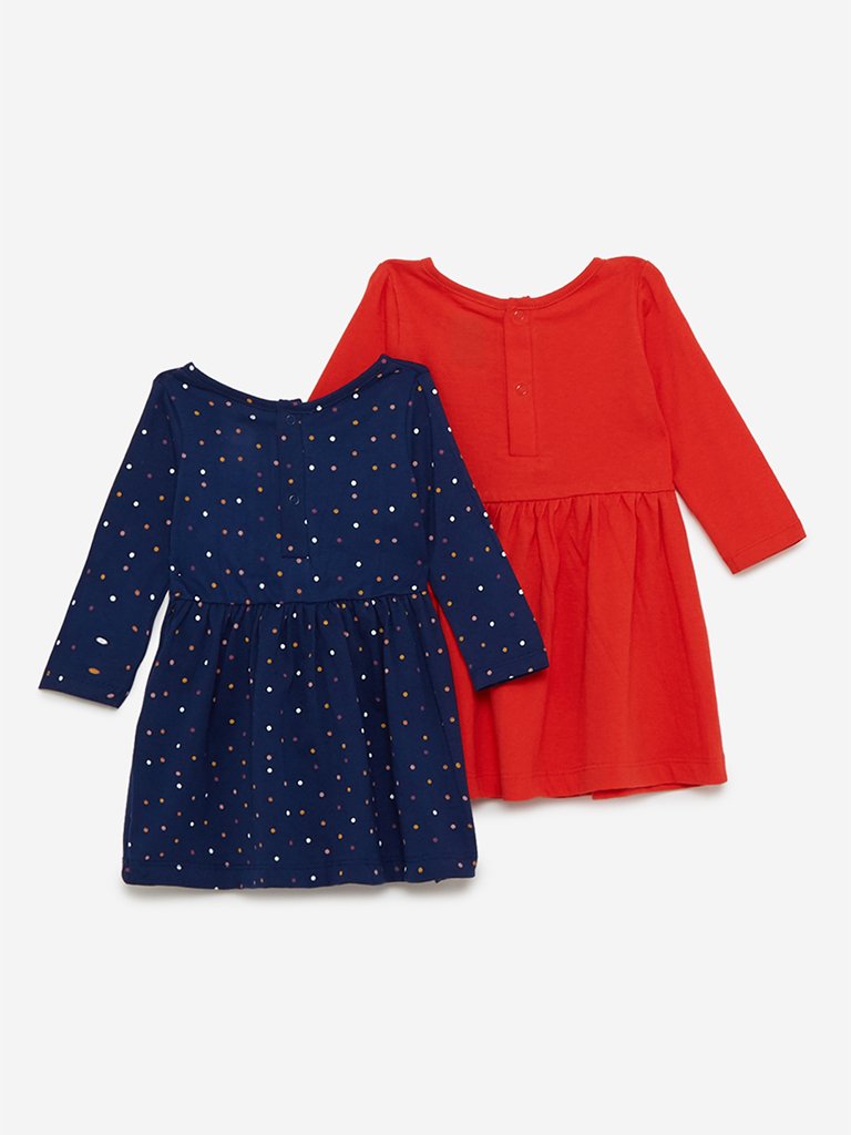 Baby HOP Red And Navy Dress Set of Two