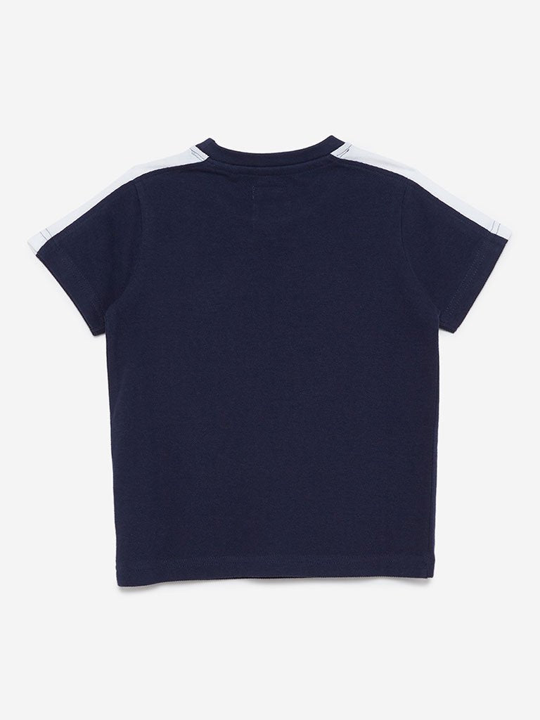 HOP Kids Navy Typographic Print T-Shirt
