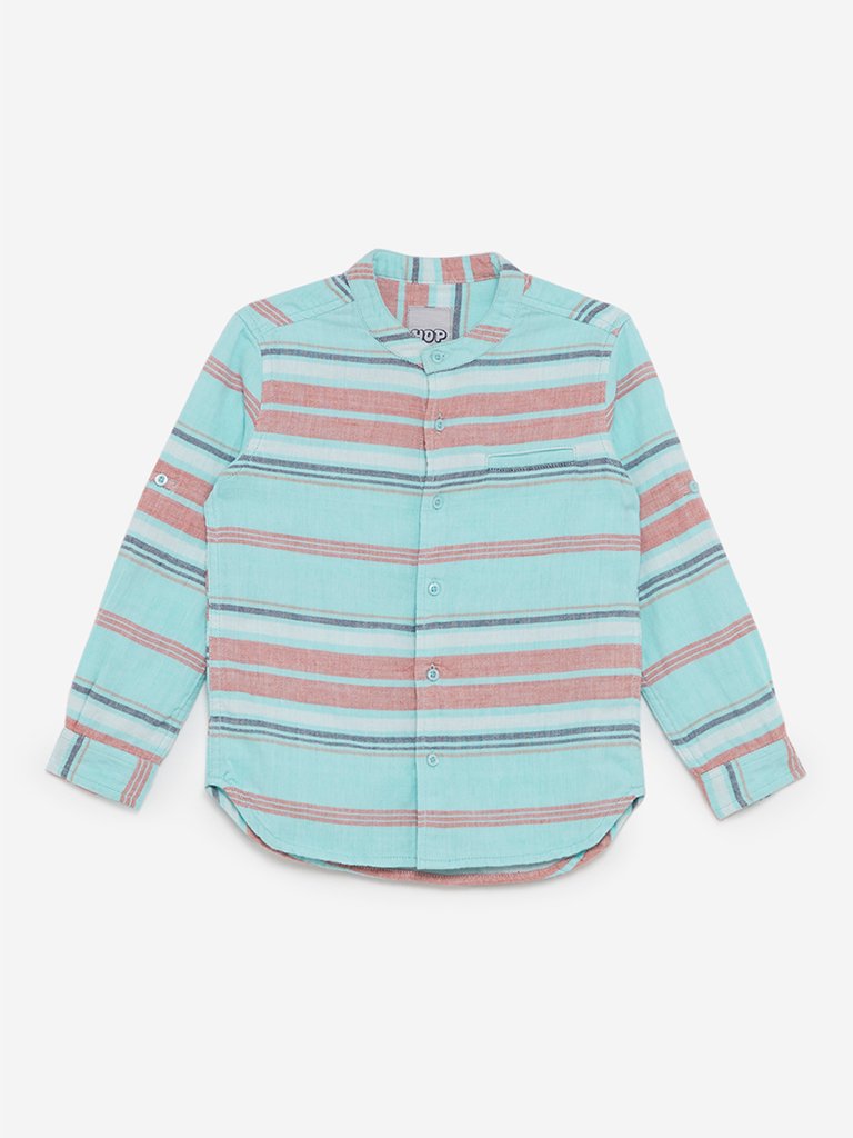 HOP Kids Aqua Striped Shirt