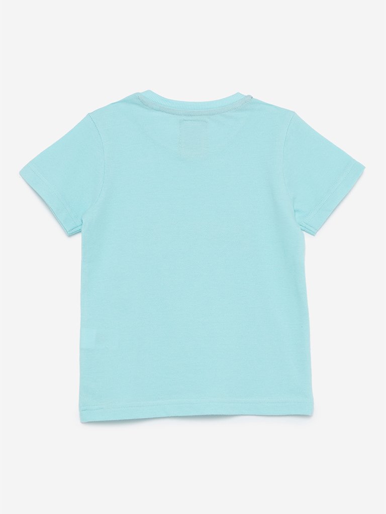 HOP Kids Aqua Great-Green Crewneck T-Shirt