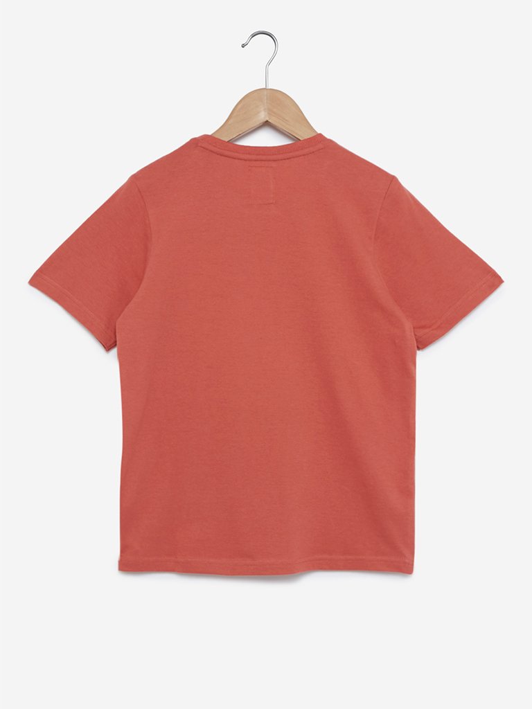 Y&F Kids Light Rust Sequinned T-Shirt