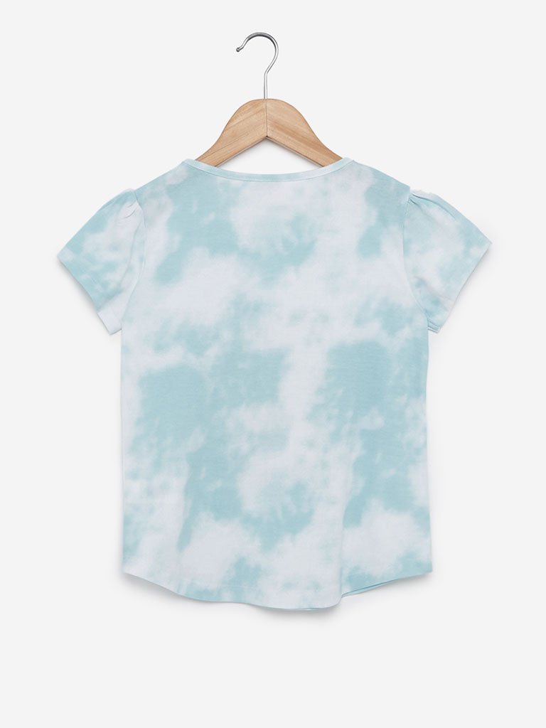 Y&F Kids Light Blue Sequinned T-Shirt