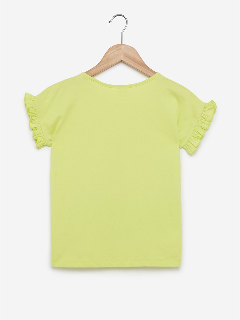 Y&F Kids Lime Dream Big Print Frida Top