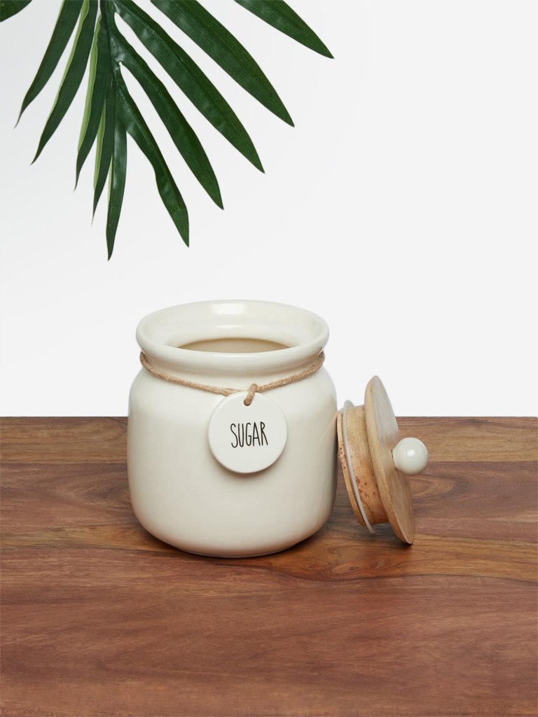 Westside Home Off-White Sugar Jar
