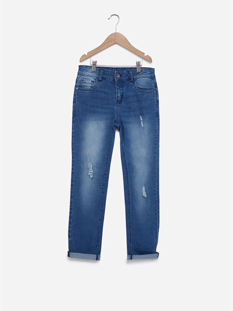Y&F Kids Blue Ori Distressed Jeans