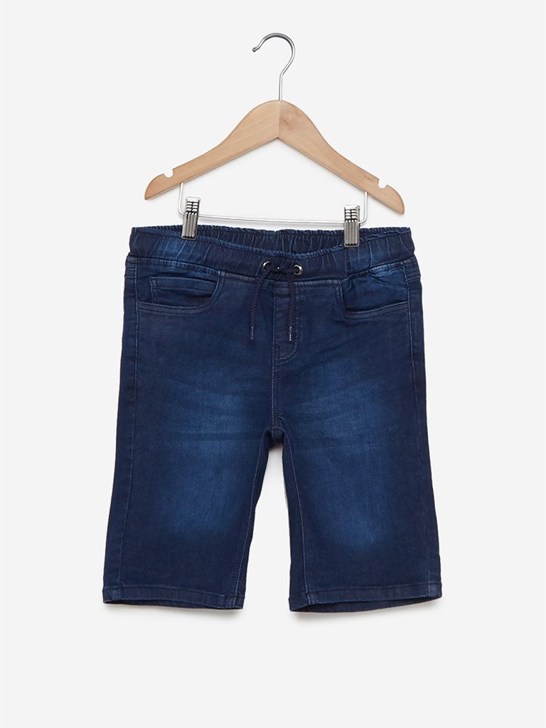 Y&F Kids Dark Blue Denim Spencer Shorts