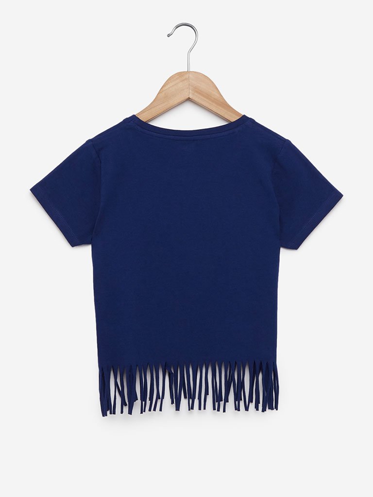 Y&F Kids Blue Pizza Print Frida T-Shirt