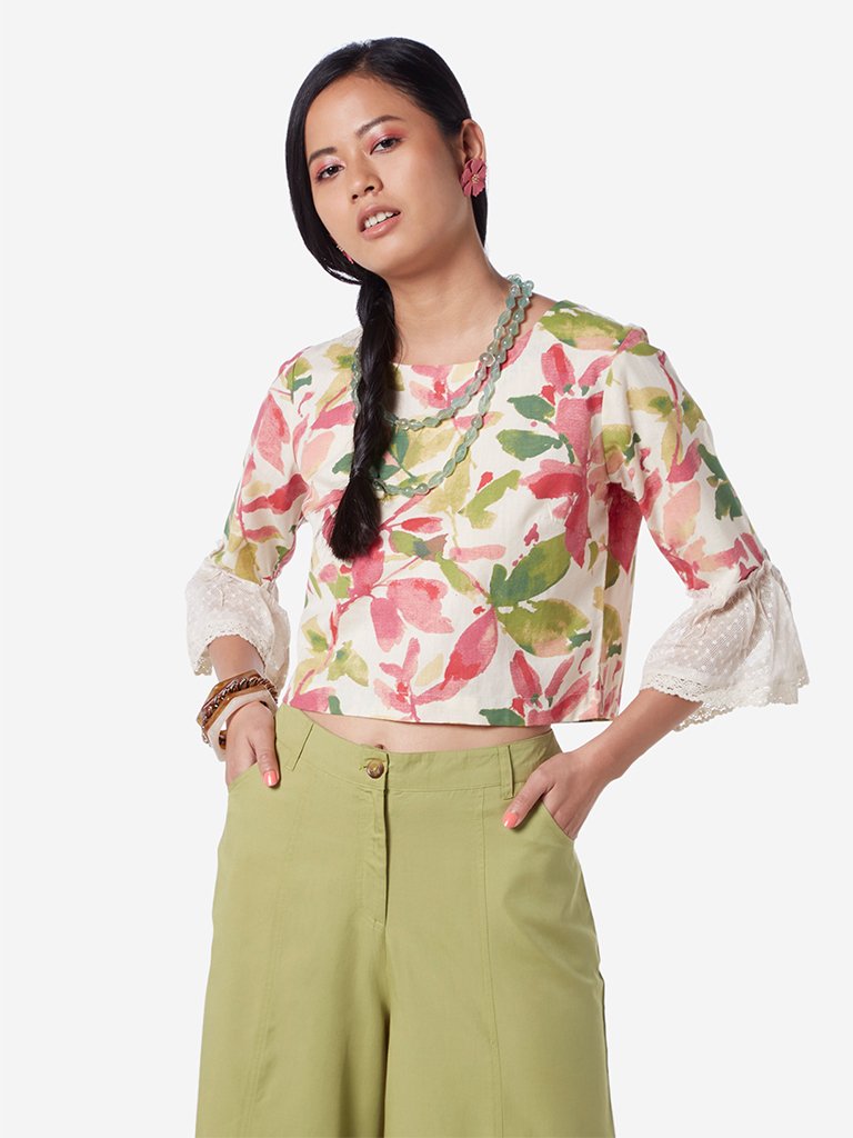 Bombay Paisley Multicolour Floral Crop-Top