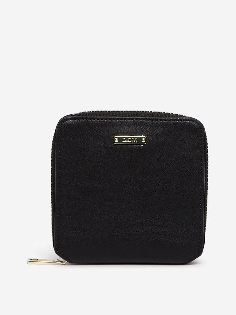 LOV Black Faux-Leather Wallet