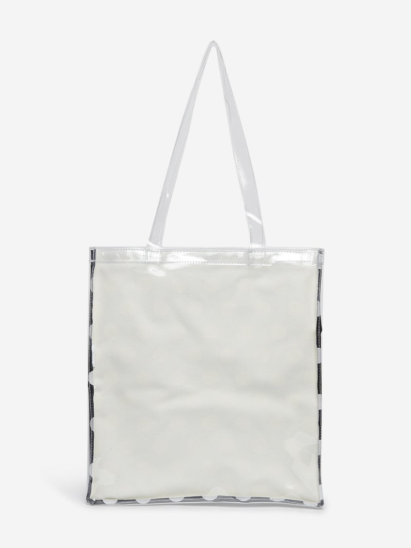 LOV Black Polkadot Tote Bag