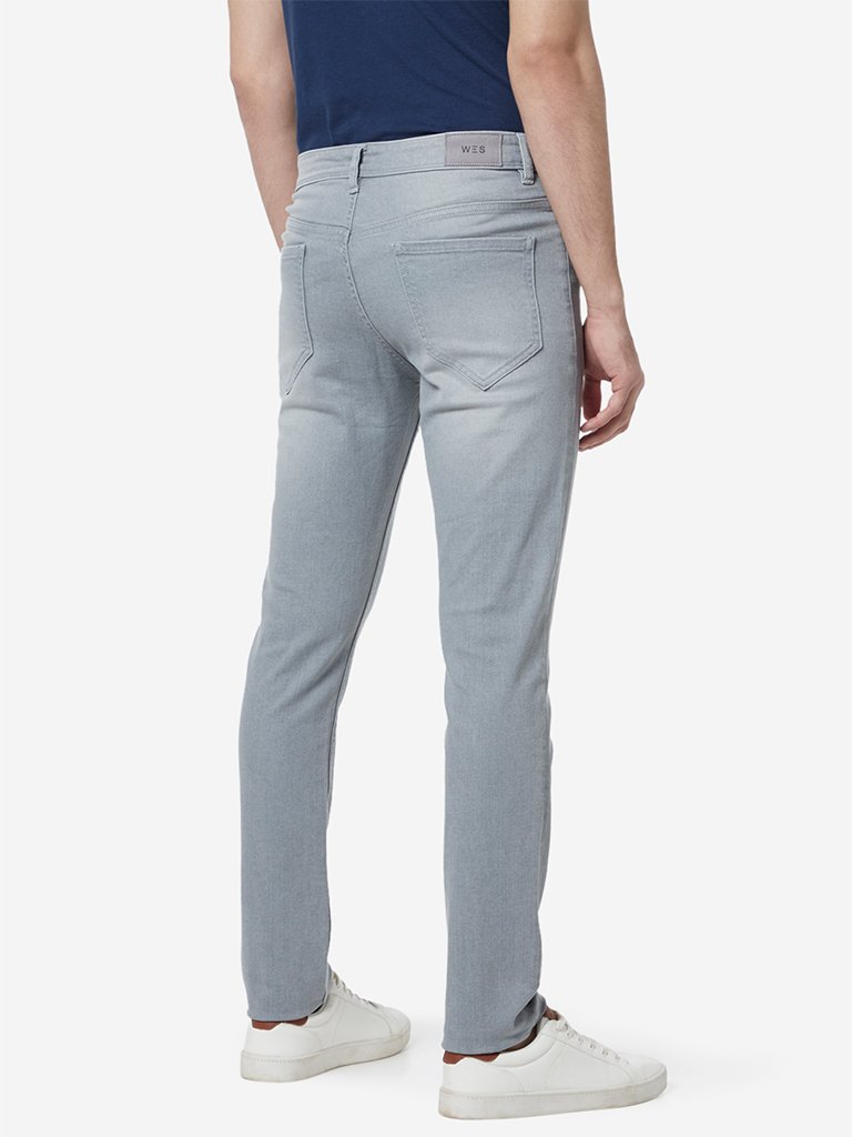 WES Casuals Light Grey Slim Fit Jeans