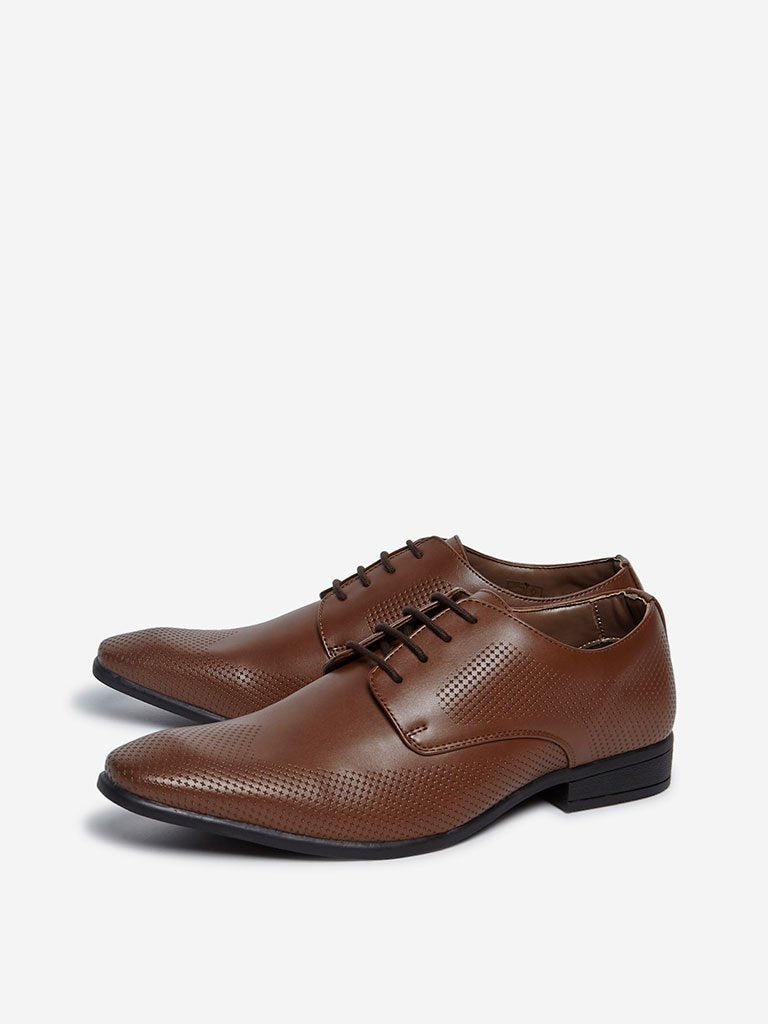 SOLEPLAY Brown Self-Patterned Brogues